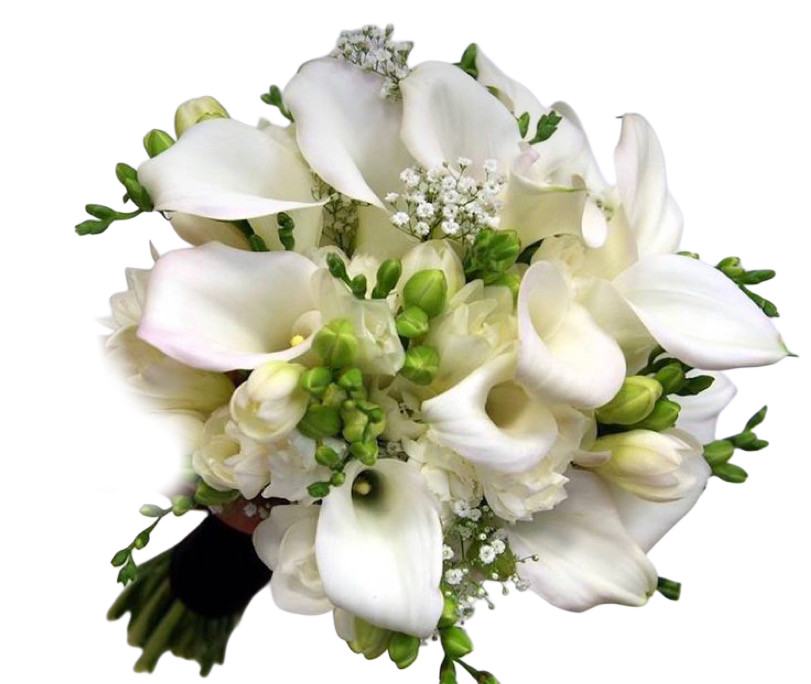 Buchet de mireasă cu cale albe elegant și rafinat – livrare Cluj și Florești