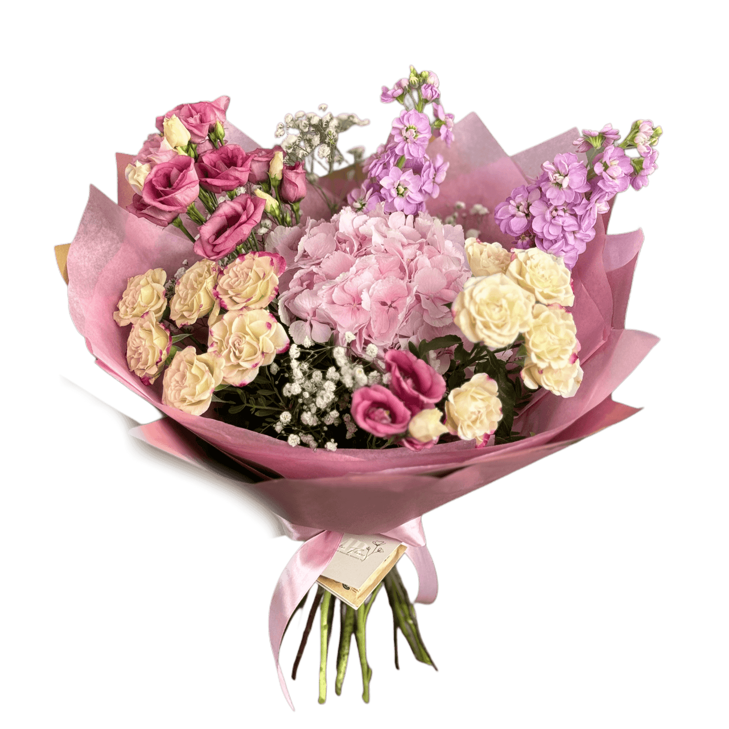 Buchet romantic cu flori roz – Pink Love, livrare Cluj și Florești