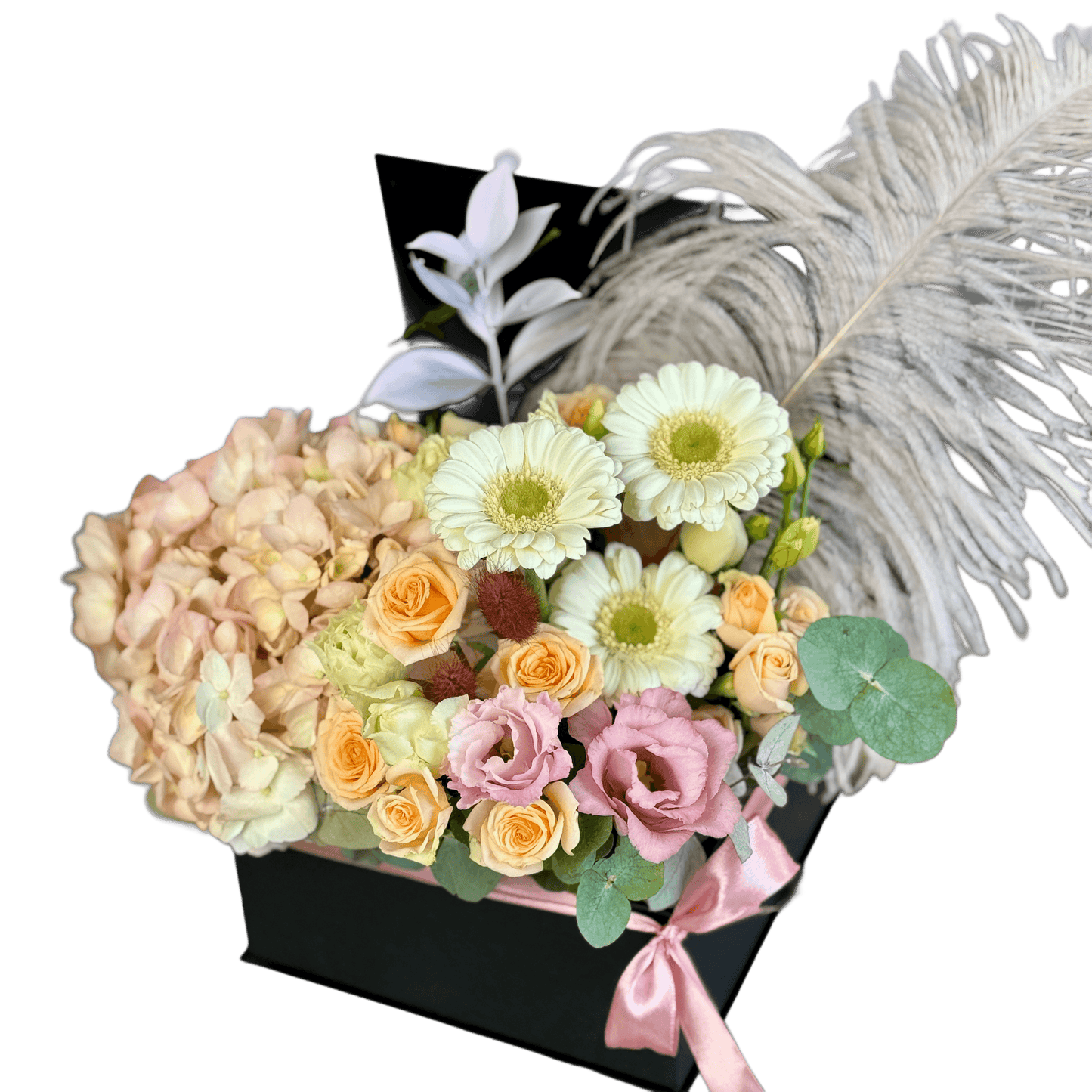 Aranjament floral elegant în cutie neagră – flori premium livrare Cluj