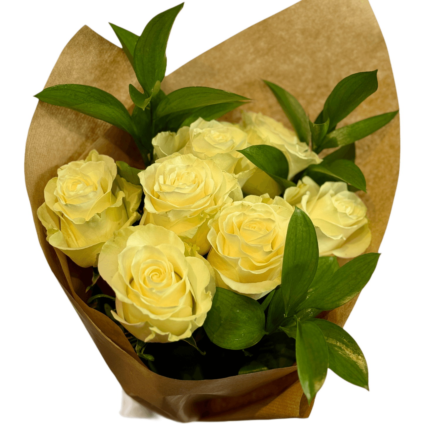 Buchet cu 7 trandafiri albi – flori elegante, livrare Cluj și Florești