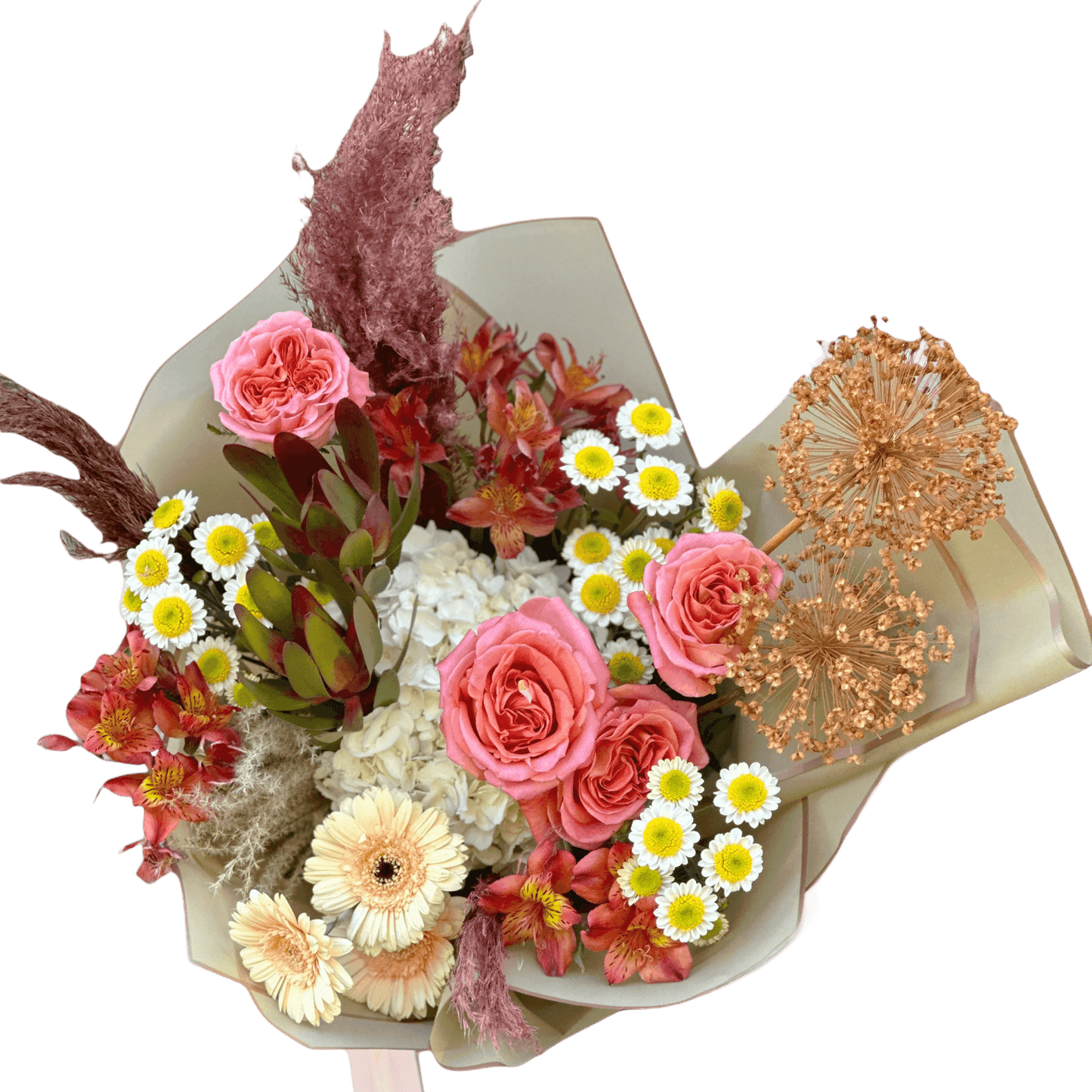 Buchet romantic cu flori roz și albe – Sweet Love, livrare Cluj și Florești