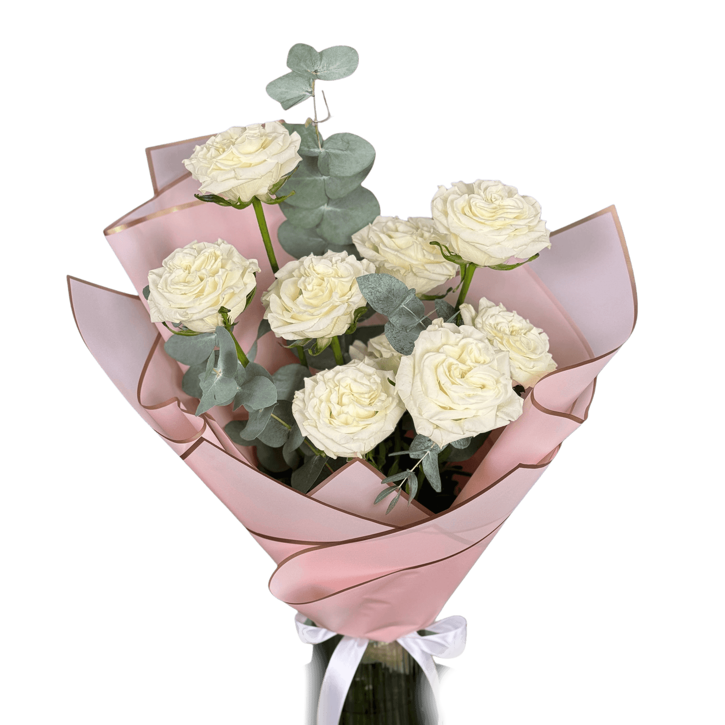 Buchet cu trandafiri albi eleganți – flori proaspete, livrare Cluj și Florești