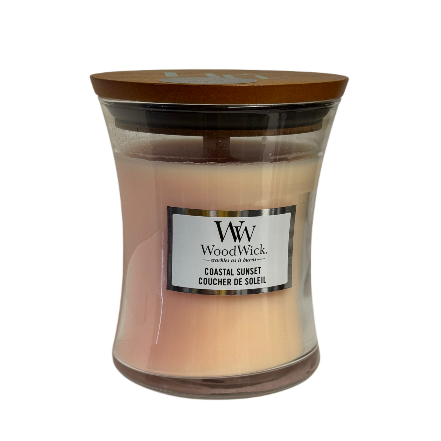 Lumânare parfumată WoodWick Coastal Sunset cu fitil din lemn – Florăria Mister Flower Florești Cluj