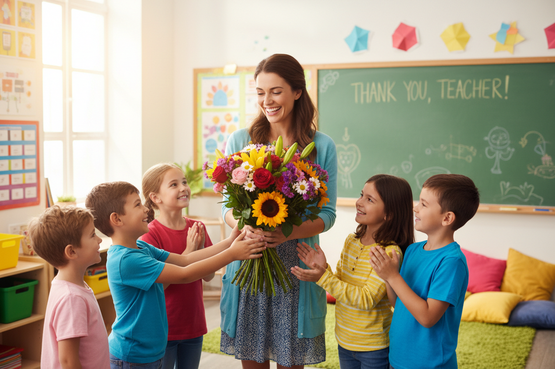Buchet de flori pentru profesoară sau educatoare – Mister Flower Cluj