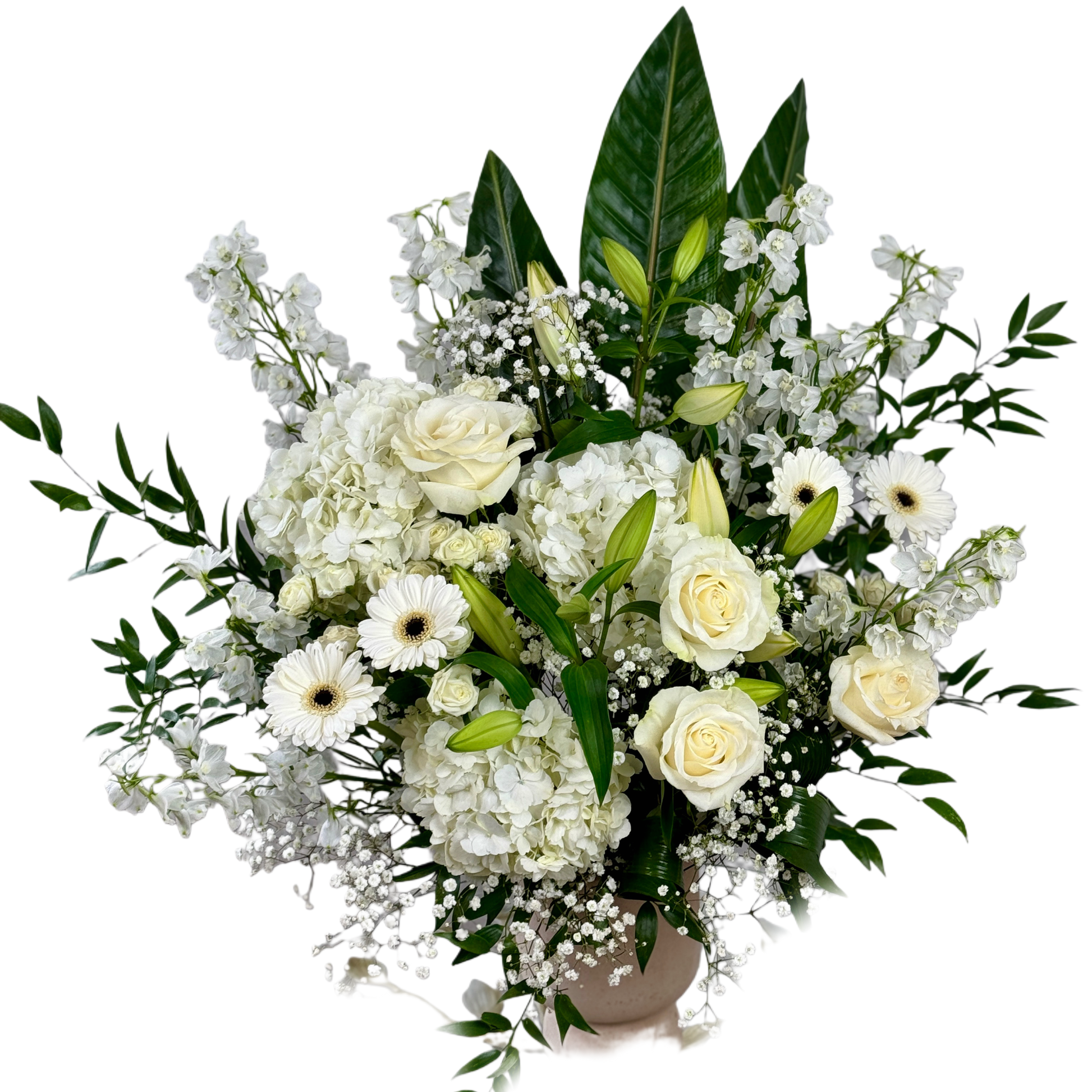 Aranjament funerar mare cu flori naturale – Sincere condoleanțe, livrare Cluj și Florești