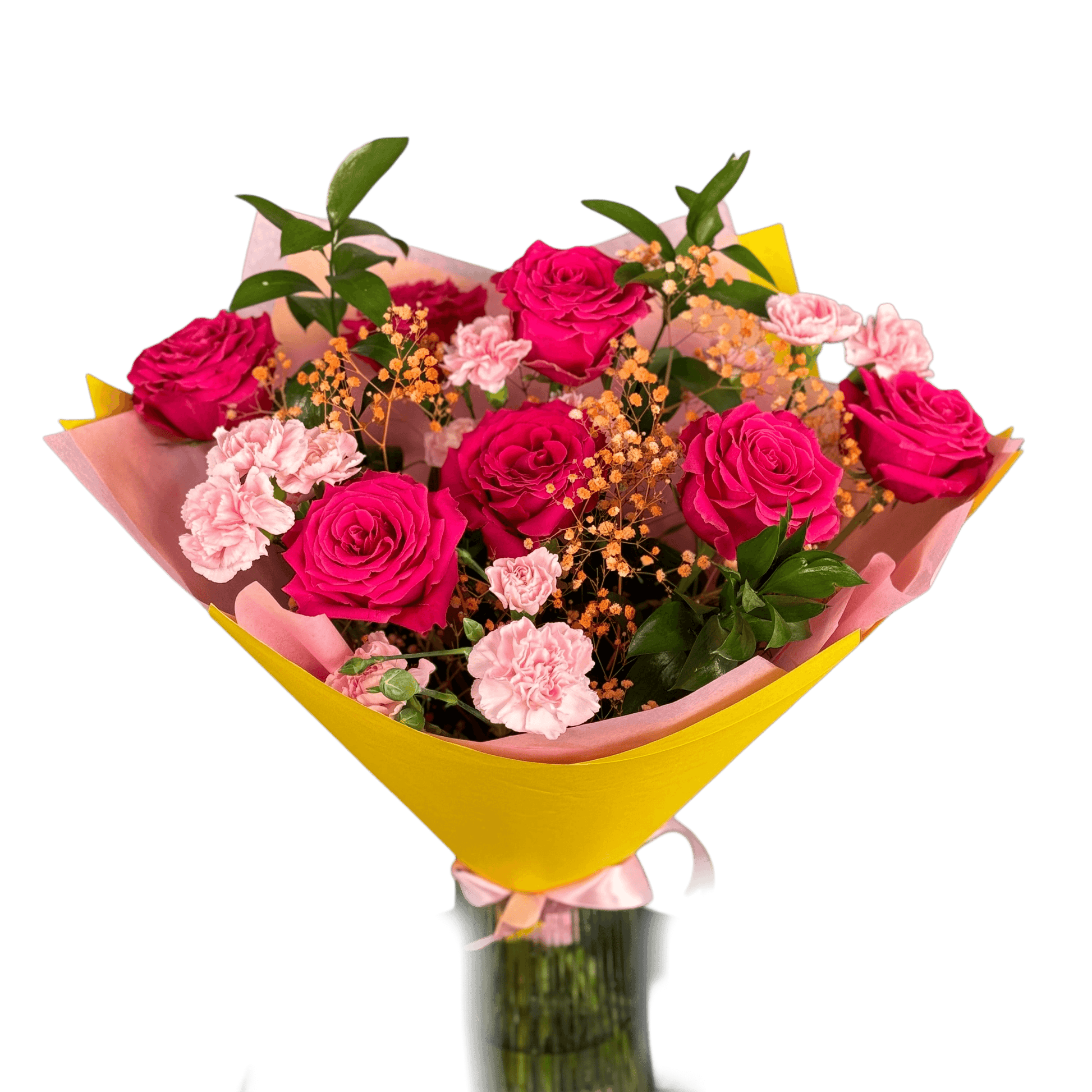 Buchet colorat cu flori naturale – Curcubeu de Flori, livrare Cluj