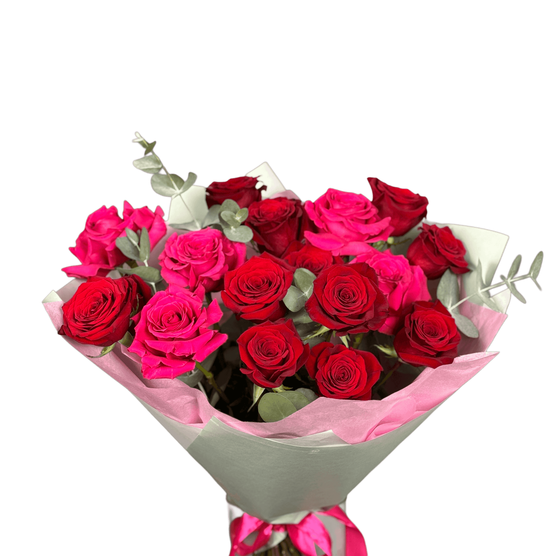 Buchet de trandafiri roșii și roz – flori romantice cu livrare Cluj