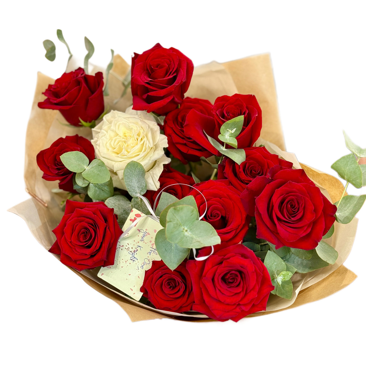 Buchetul „Your Knight” compus din trandafiri eleganți și verdeață, ideal pentru ocazii speciale – MisterFlower Cluj