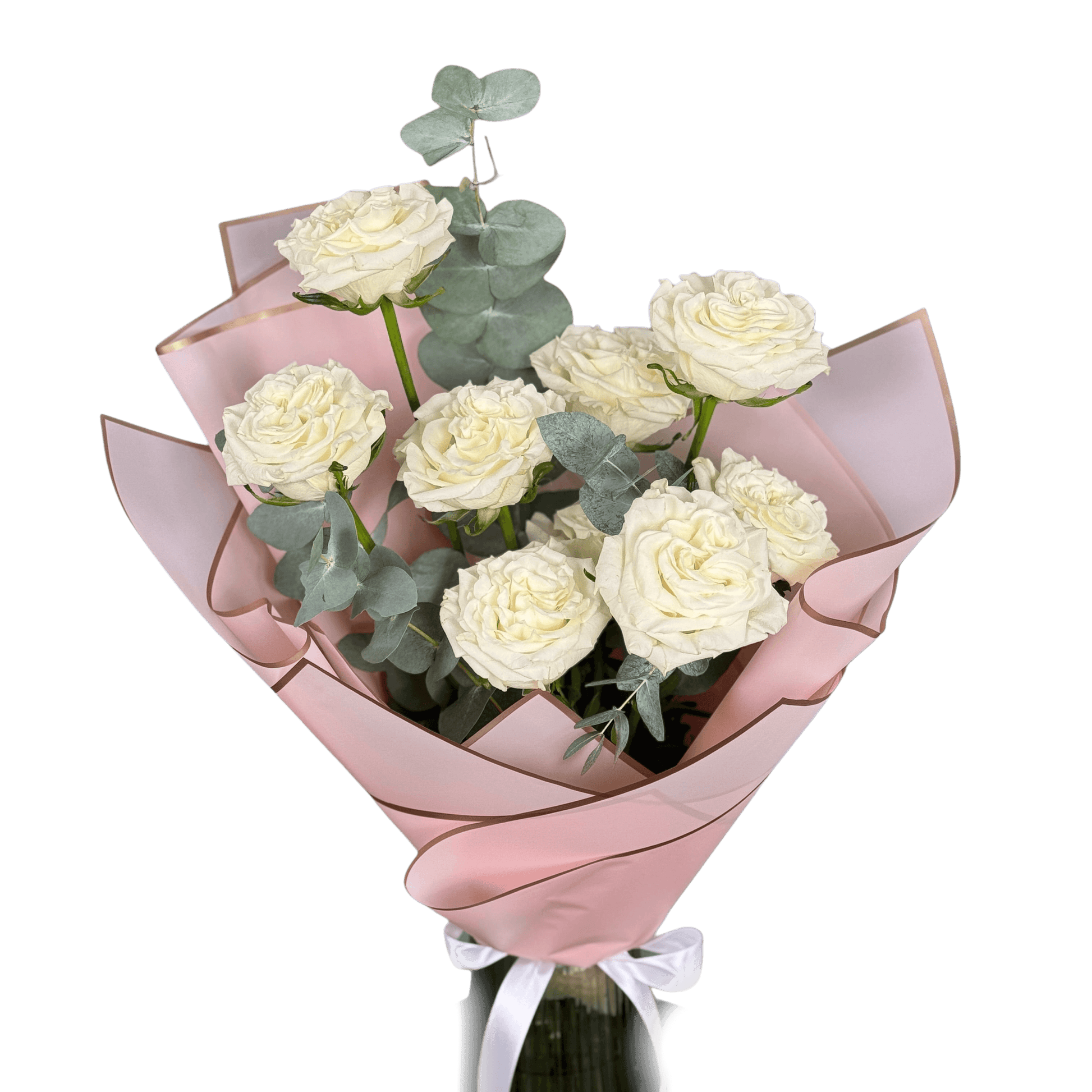 Buchet cu trandafiri albi eleganți – flori proaspete, livrare Cluj și Florești