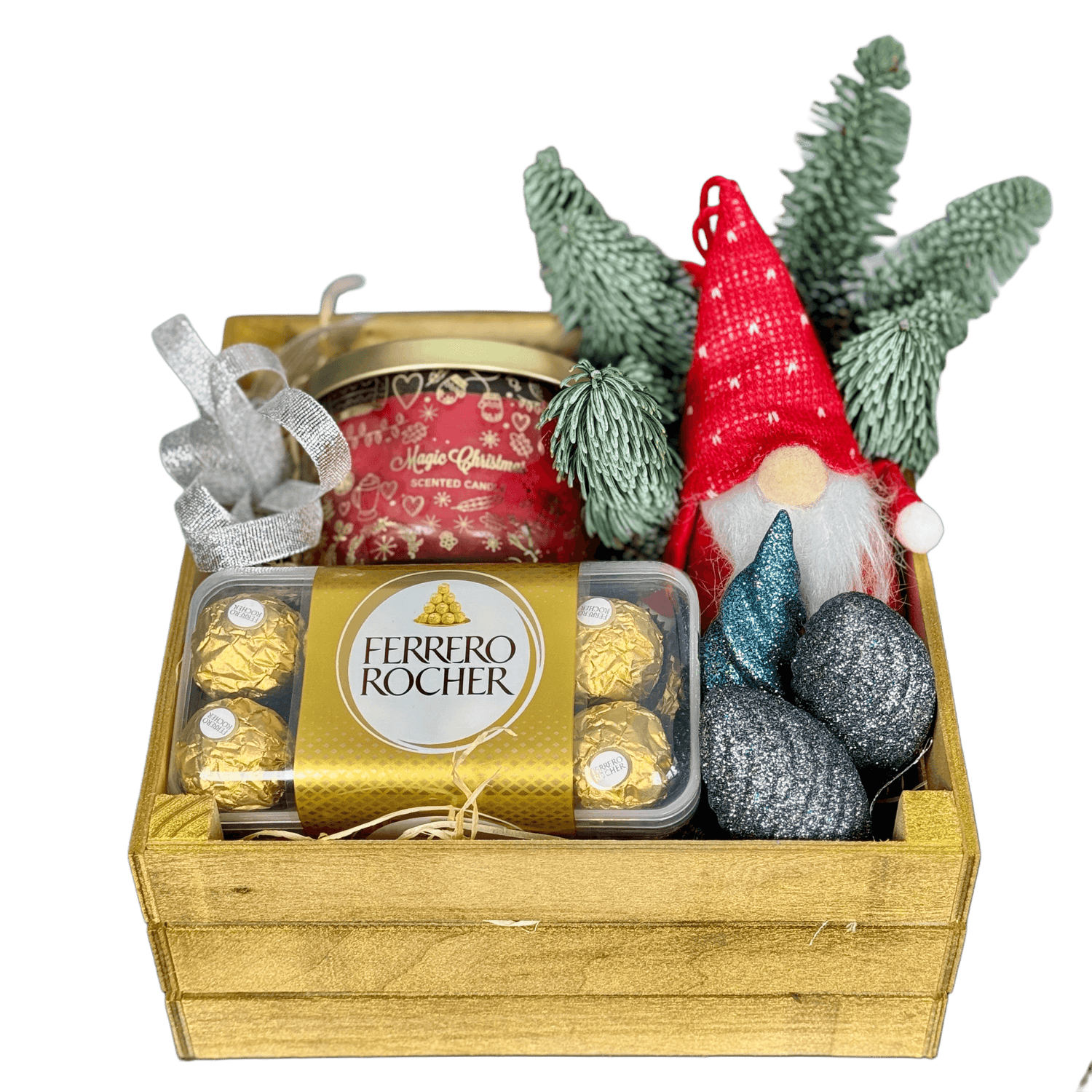 Cutie cadou Crăciun aurie – Golden Christmas Gift Box, cadou premium, livrare Cluj