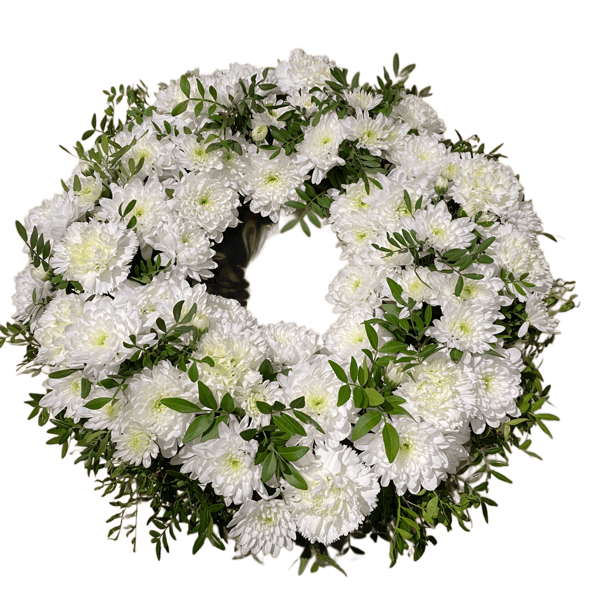 Coroană rotundă funerară cu flori naturale – jerbă, livrare Cluj și Florești

